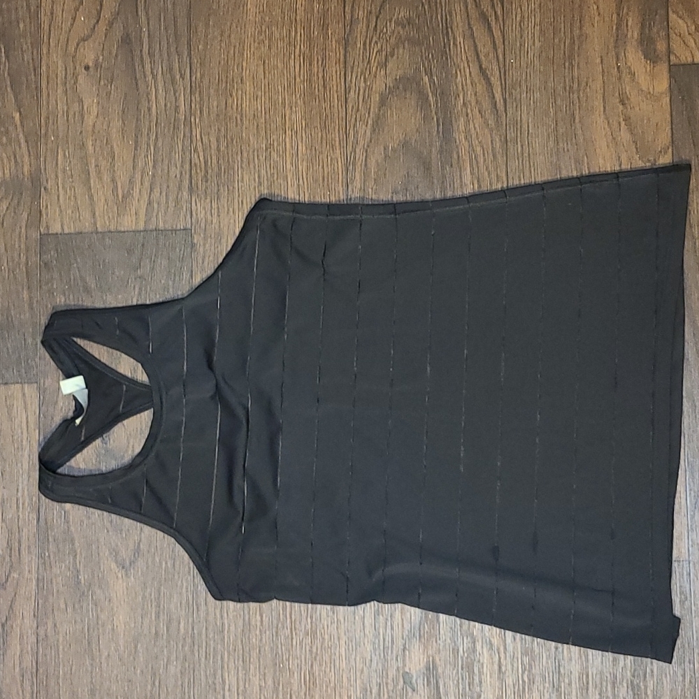 Athleta mesh stripped racerback black tank